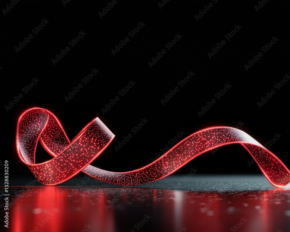 Canvas Prints a glowing red ribbon twisting into the shape of a chinese character.
