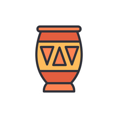 Ancient jar colored icons, minimalist vector illustration ,simple transparent graphic element .Isolated on white background