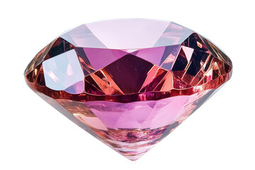 Sparkling pink diamond with brilliant facets and clarity
