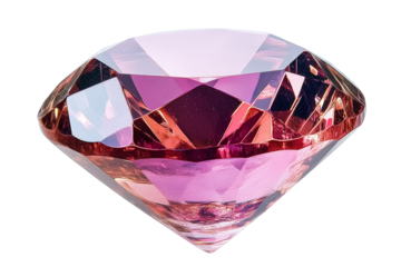 Sparkling pink diamond with brilliant facets and clarity