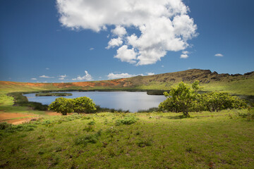 Moai at Ahu Tongariki, Easter island, Chile.