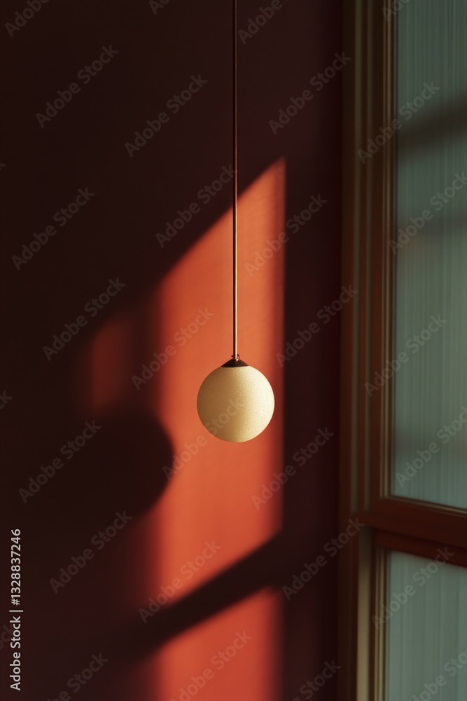 Poster a single light source suspended from the ceiling, providing illumination