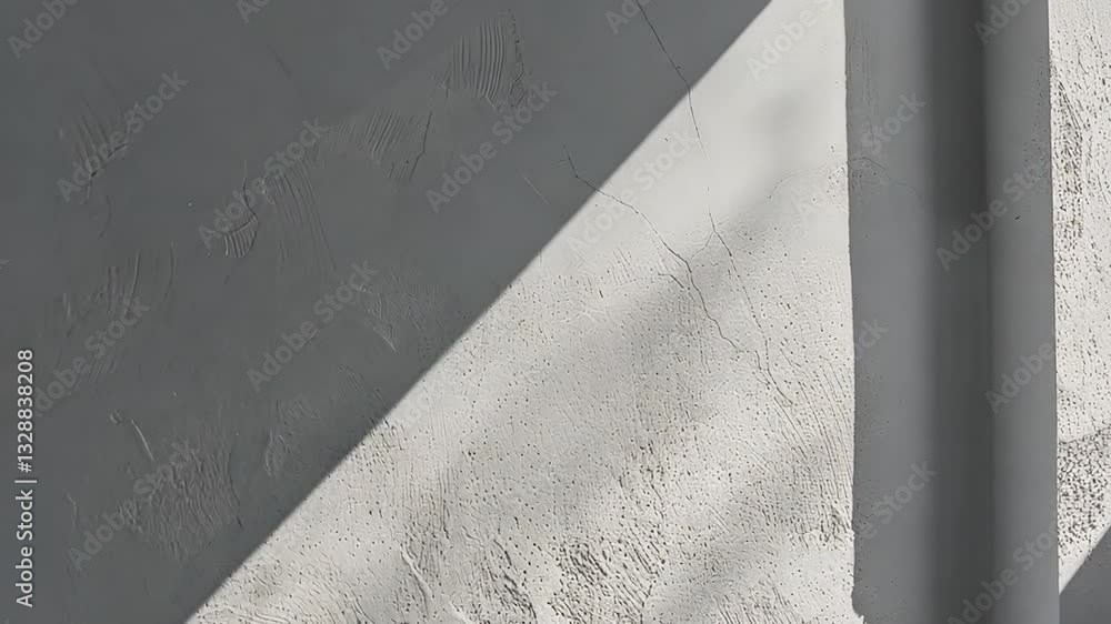 Aufkleber textured wall with geometric pattern sunlight illuminates surface, creating striking contrast betwee