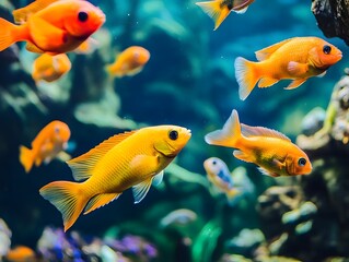 Vibrant aquarium fish with strong colors and energy