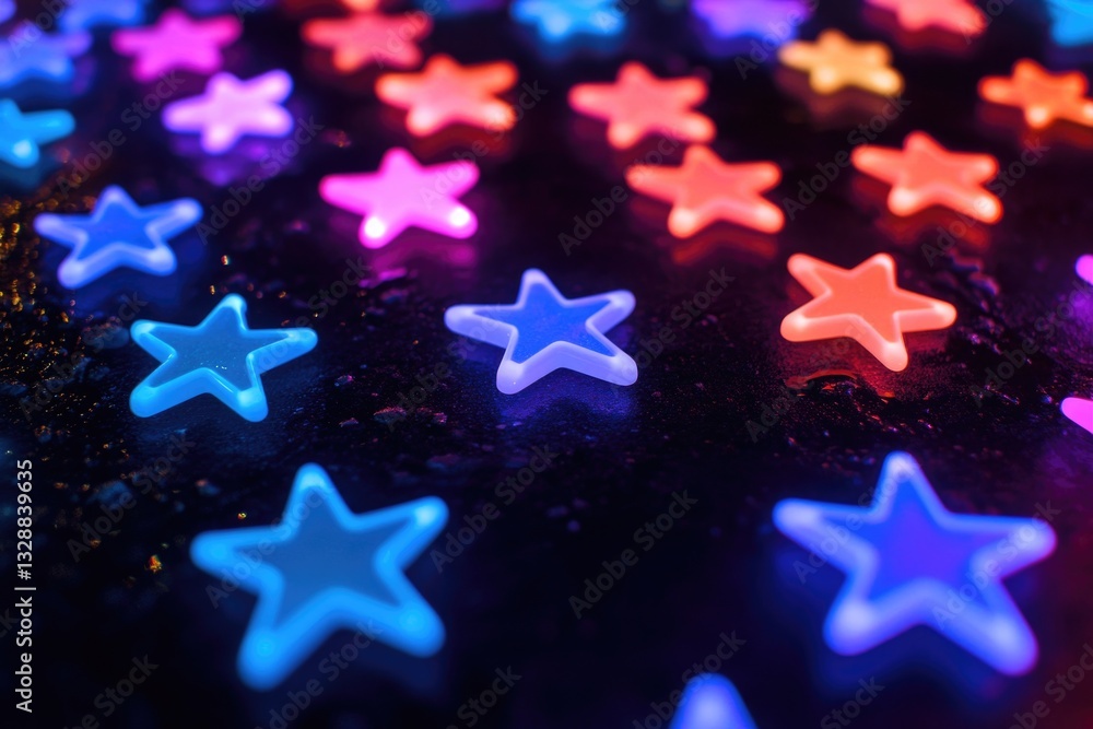 Poster A close-up view of a bunch of stars displayed on a table, suitable for use in presentations or as decorative elements