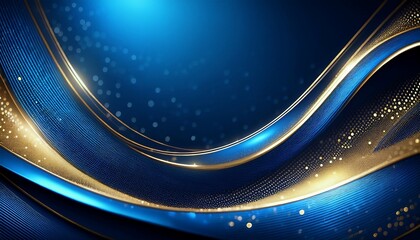 blue luxury background with golden line blue curve shiny dots and glitter light effect elegant style design luxury dark blue background with halftone gold line curved and lighting effect