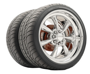 Obraz premium car wheel isolated on white background