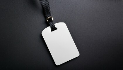 blank white tag with black lanyard mockup for branding and design