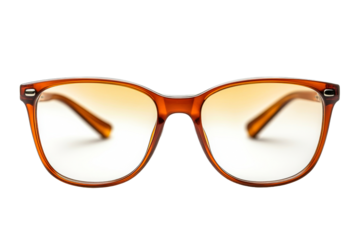 Stylish brown sunglasses with transparent background