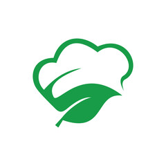 leaf and chef hat dual meaning logo