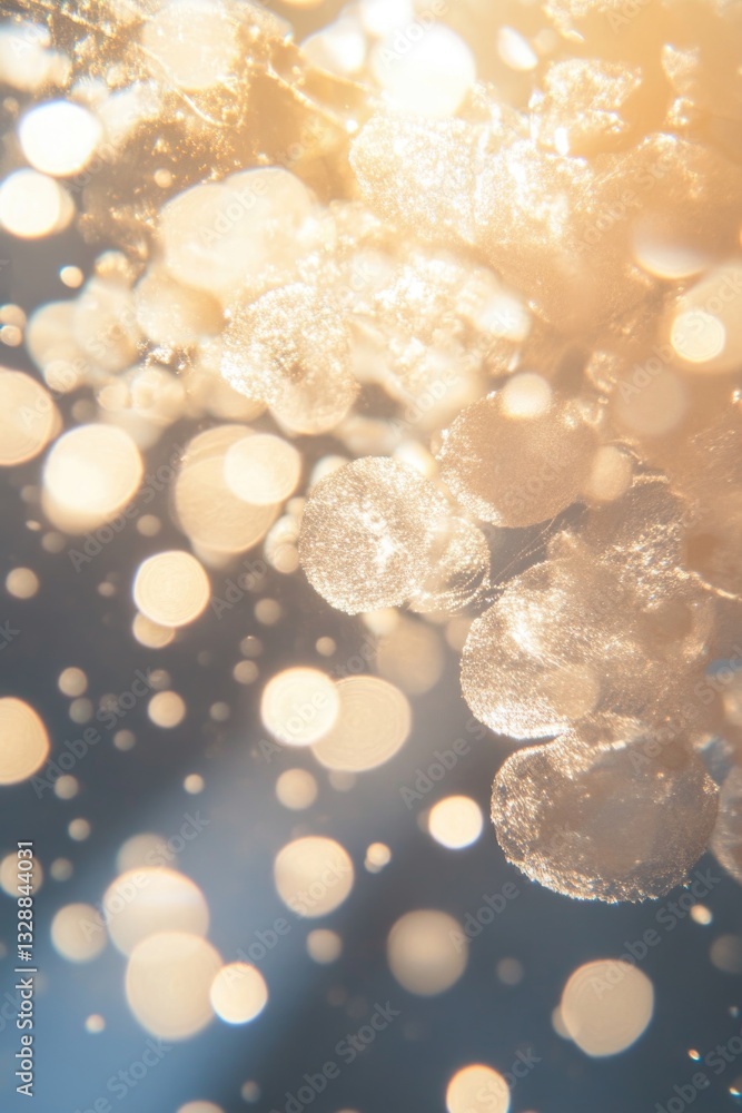 Poster A group of colorful bubbles rising and drifting through the air, perfect for use in illustrations or design projects