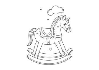 wooden horse classic wooden rocking horse toy Coloring pages Design