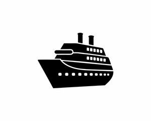 creative silhouette Cruise Ship Icon victor illustration