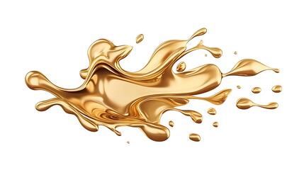 Liquid Gold Splash: A 3D Rendered Illustration AI Generated