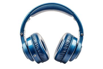 Blue headphones with a modern design and comfort features