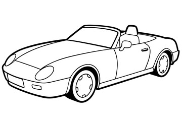 Fototapeta premium convertible car line art silhouette vector illustration