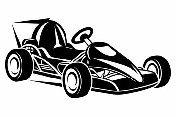 Obraz premium go kart line art silhouette vector illustration