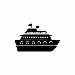 Fototapeta premium creative silhouette Cruise Ship Icon victor illustration