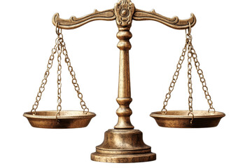 Balance scale representing justice in a legal setting