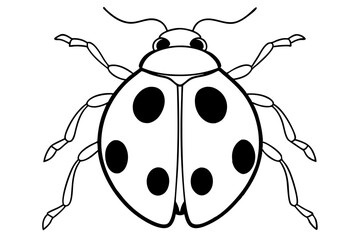 ladybug line art silhouette vector illustration