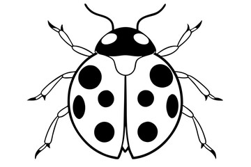 ladybug line art silhouette vector illustration