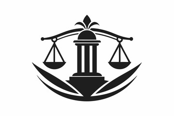 law firm simple clean logo line art silhouette vector illustration