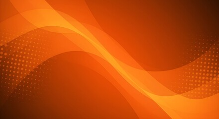 Bright Abstract Orange Background with Smooth Waves and Dotted Pattern