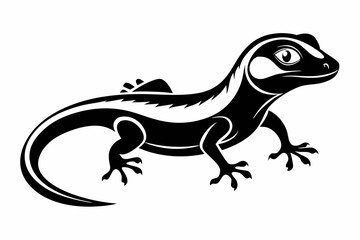 lizard line art silhouette vector illustration