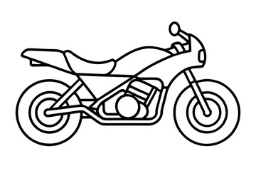 motor bike line art silhouette vector illustration