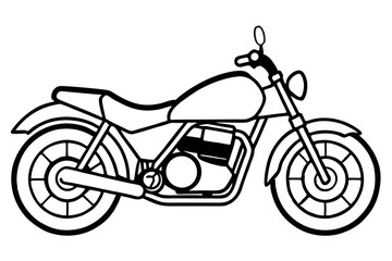 Fototapeta premium motor bike line art silhouette vector illustration