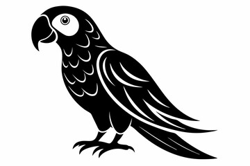 parrot line art silhouette vector illustration
