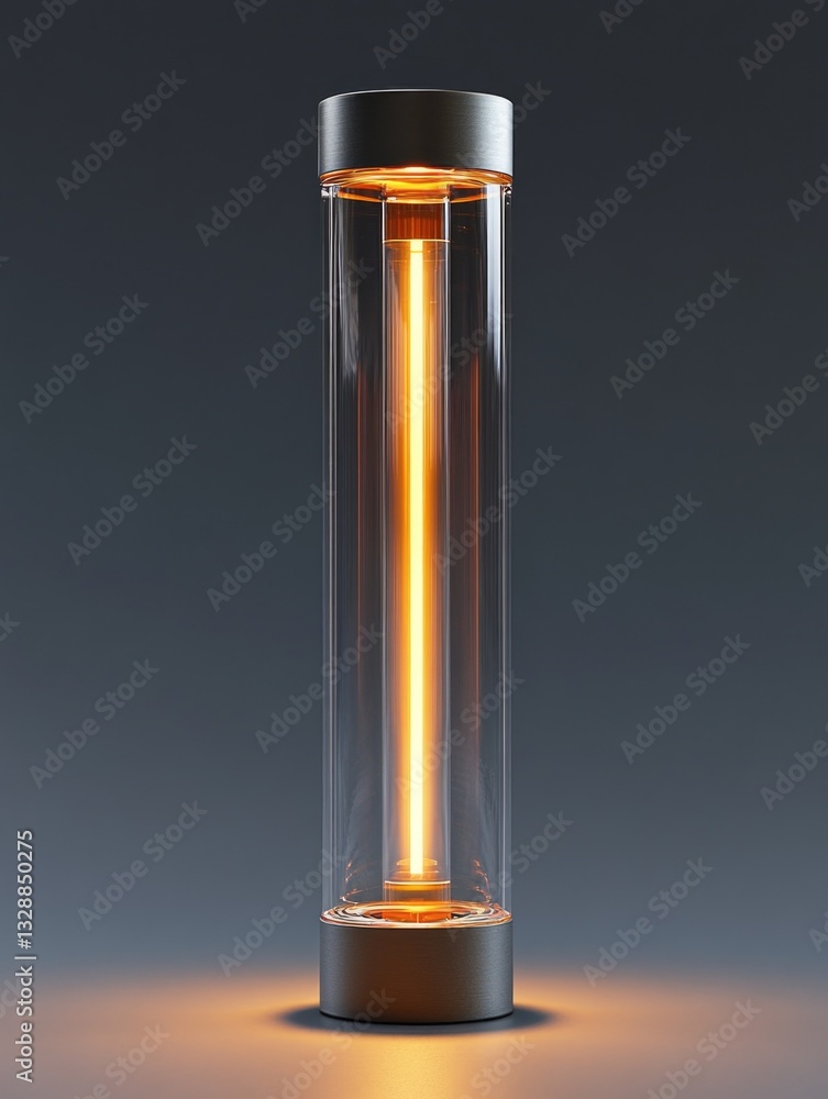 Poster A simple desk lamp sitting on a table with a plain background