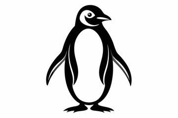 penguin line art silhouette vector illustration