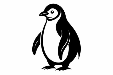 Obraz premium penguin line art silhouette vector illustration