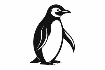 Naklejka premium penguin line art silhouette vector illustration