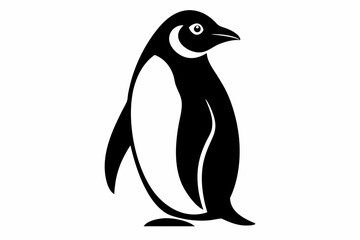 penguin line art silhouette vector illustration