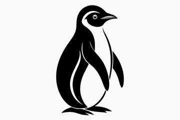 penguin line art silhouette vector illustration
