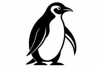 penguin line art silhouette vector illustration