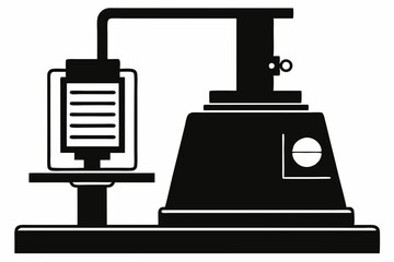 rheometer line art silhouette vector illustration