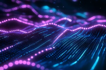 An electrifying background of flowing neon light streams.