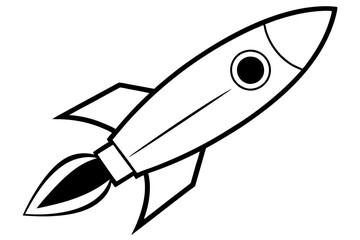 rocket line art silhouette vector illustration