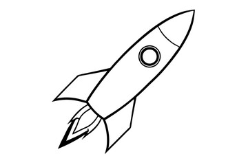 Obraz premium rocket line art silhouette vector illustration