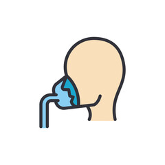 Anesthesia colored icons, minimalist vector illustration ,simple transparent graphic element .Isolated on white background