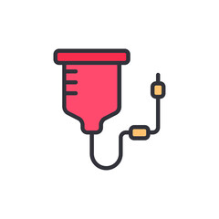 Anesthesia infusion colored icons, minimalist vector illustration ,simple transparent graphic element .Isolated on white background