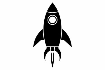 rocket line art silhouette vector illustration