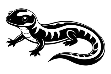 salamander line art silhouette vector illustration