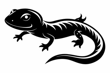 salamander line art silhouette vector illustration