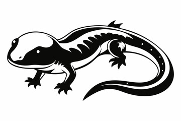 salamander line art silhouette vector illustration