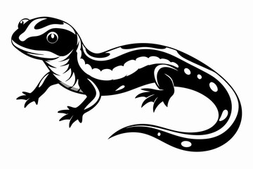 salamander line art silhouette vector illustration
