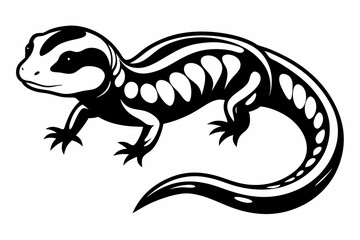 salamander line art silhouette vector illustration